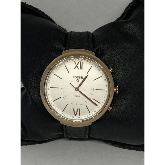 Fossil Hybrid FTW5023 Womens Black Leather Analog Dial Genuine Smart Watch CM625 - Picture 3 of 12